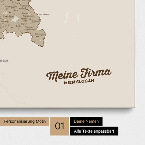 Germany Zip Code Map PLZ® (postal code areas) Push Pin Map – Desert Sand
