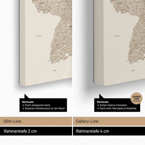 Germany Zip Code Map PLZ® (postal code areas) Push Pin Map – Desert Sand