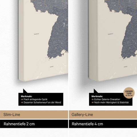 Germany Zip Code Map PLZ® (postal code areas) Push Pin Map – Navy Light