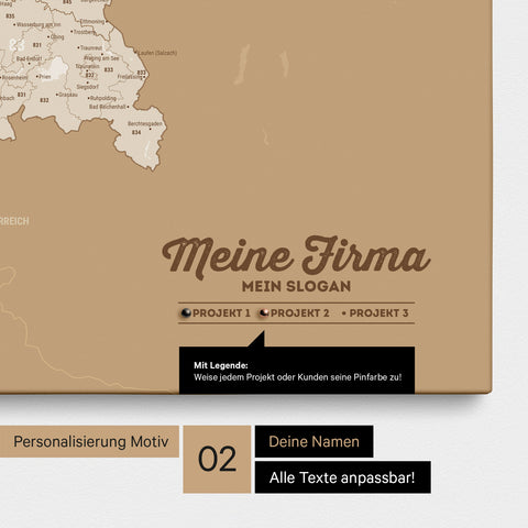 Germany Zip Code Map PLZ® (postal code areas) Push Pin Map – Treasure Gold