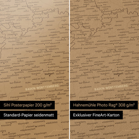 Germany Map TRAVEL® Premium Poster – Bronze