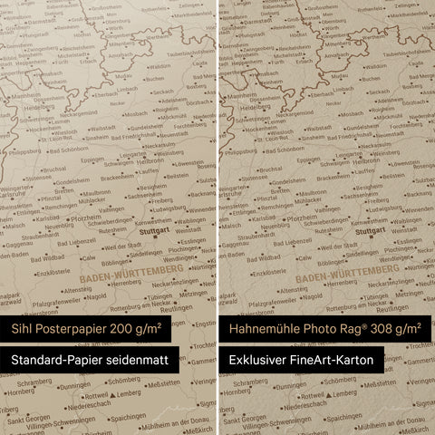 Germany Map TRAVEL® Premium Poster – Desert Sand (Beige)