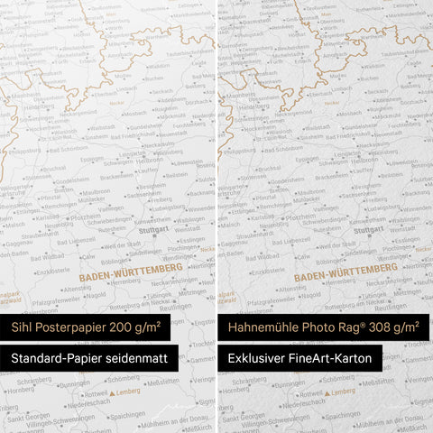 Germany Map TRAVEL® Premium Poster – Dark Gray (Dark Gray)