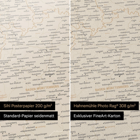 Germany Map TRAVEL® Premium Poster – Gold