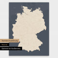 Neutrale und schlichte Standard-Ausführung einer Deutschland-Karte als Poster in Hale Navy