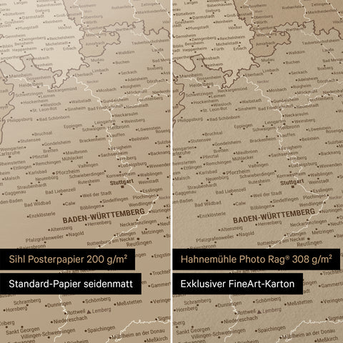 Germany Map TRAVEL® Premium Poster – Multicolor Brown