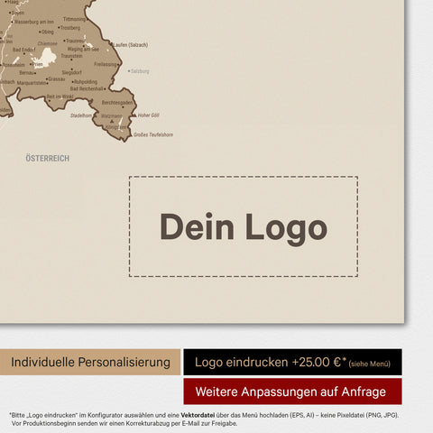 Germany Map TRAVEL® Premium Poster – Multicolor Brown