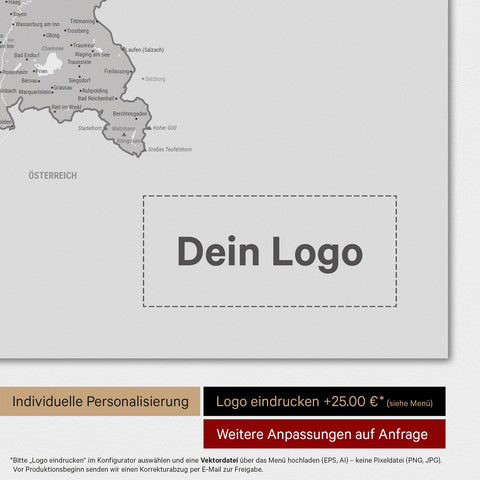Germany Map TRAVEL® Premium Poster – Multicolor Gray
