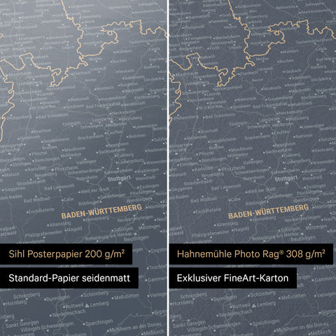 Germany Map TRAVEL® Premium Poster – Navy Light