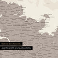 Detail einer Deutschland-Karte als Poster in Warmgray mit Pins in Schleswig-Holstein