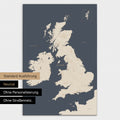 Neutrale Ausführung einer England-Karte in Farbe Hale Navy (Dunkelblau) ohne Personalisierung