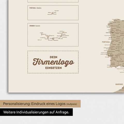 Mapa Europy TRAVEL® Tablica magnetyczna – Desert Sand (Beżowy)