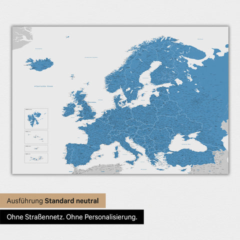 Europe Map TRAVEL® Magnetic Board – Ocean Blue
