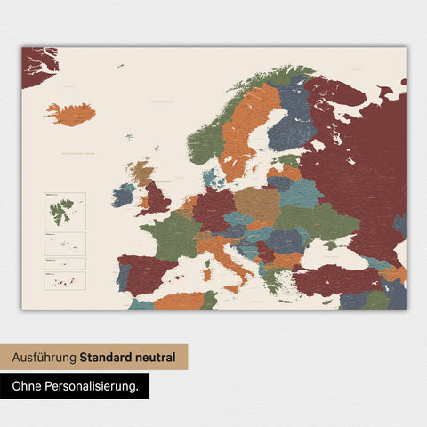 Europe Map TRAVEL® Magnetic Board – Multicolor Vivid