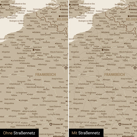 Europe Map TRAVEL® Magnetic Poster – Desert Sand (Beige)