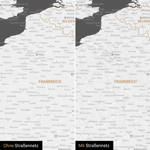 Europe Map TRAVEL® Magnetic Poster – Dark Gray (Dark Gray)