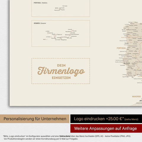 Europe Map TRAVEL® Magnetic Poster – Gold