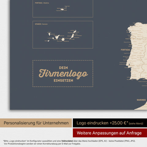 Europe Map TRAVEL® Magnetic Poster – Hale Navy