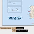 Magnet-Poster Europakarte in Multicolor Classic mit Personalisierung im Vintage-Stil