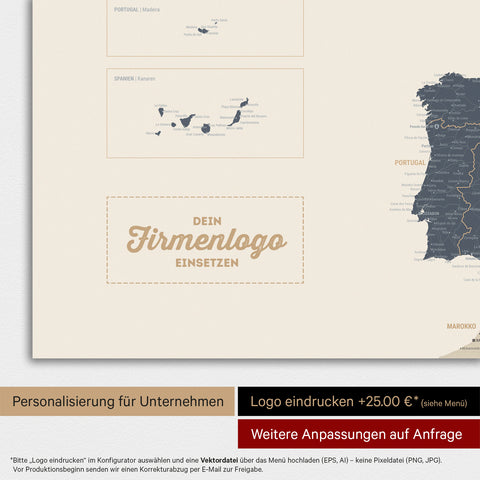 Mapa Europy TRAVEL® Plakat magnetyczny – Navy Light