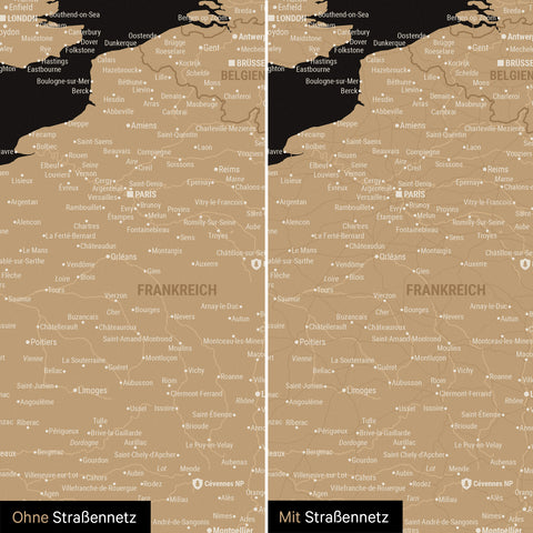 Mapa Europy TRAVEL® Plakat magnetyczny – Sonar Black