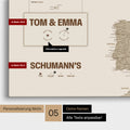 Europe map in a modern design in Desert Sand as a Push Pin Map with personalization as a logo with a globe