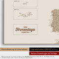 Europe map pinboard in Desert Sand with impression of a company logo for businesses