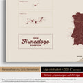 Europe map pinboard in Bordeaux red with imprint of a company logo for businesses