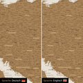Europe map design in bronze, optionally in German or English language