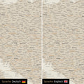 Europe map design in gold, optionally in German or English language