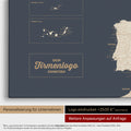 Europe map pinboard in Hale Navy (blue-gold) with imprint of a company logo for businesses