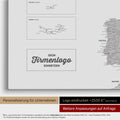 Europe map pinboard in light gray with the impression of a company logo for businesses