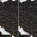 Europe map design in light black (white-black) optionally in German or English language