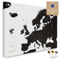 Europe map in the color Light Black (White-Black) in a modern, minimalist design as a canvas for pinning trips and places