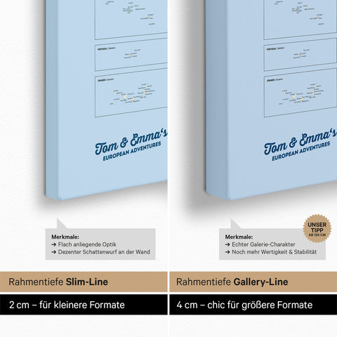 Mapa Europy TRAVEL® Canvas z pinezkami – Multicolor Classic