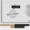 Europe map Push Pin Map in multicolor gray with personalization as a round logo that includes a legend for already visited travel destinations in circular text