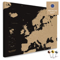 Europe map in the color Treasure Gold in a modern, minimalist design as a canvas for pinning trips and places