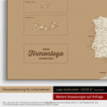 Europe map pinboard in Treasure Gold with imprint of a company logo for businesses