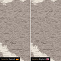 Europe map design in warm gray (brown-gray) optionally in German or English language