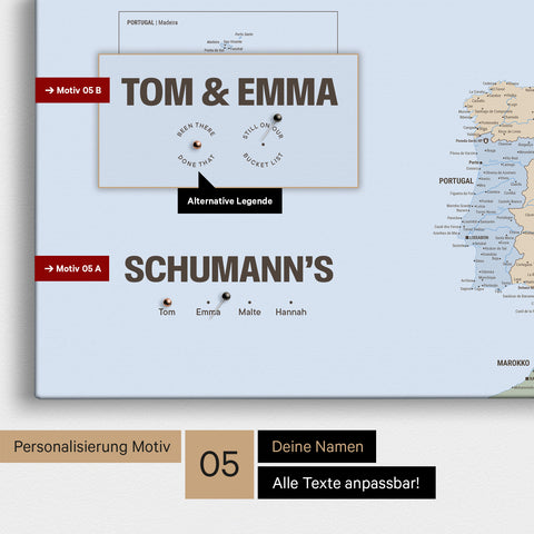Political Europe map in a modern design in multicolor atlas as Push Pin Map with personalization as logo with a globe