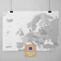 Europa Karte in der Farbe Multicolor Grau in einem modernen, minimalistischem Design als Poster kaufen
