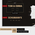 Europa Karte als Poster in Schwarz-Weiss mit Personalisierung als Logo mit einer Weltkugel
