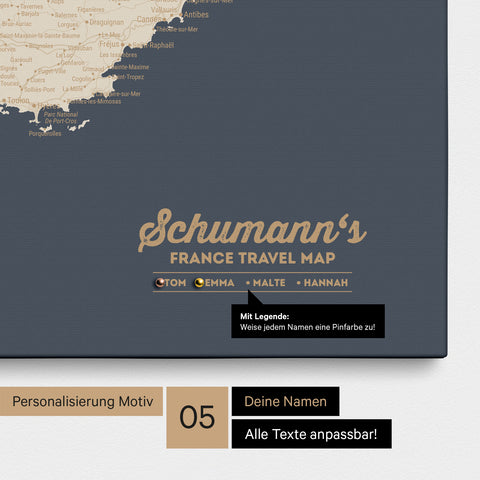 France Push Pin Map TRAVEL® – Hale Navy