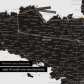 Modern France map in the color Light Black as a Push Pin Map shows a section of Brittany, where already visited travel destinations are marked with pins