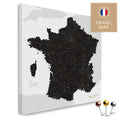 France map in the color Light Black in a modern, minimalist design as a canvas for pinning trips and places