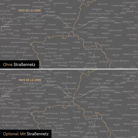 France Push Pin Map TRAVEL® – Light Gray