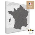 France map in the color Light Gray in a modern, minimalist design as a canvas for pinning trips and places