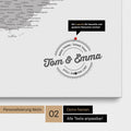 Frankreich-Karte Pinn-Leinwand in Multicolor Grau mit Personalisierung als rundes Logo, das eine Legende für bereits besuchte Reiseziele im Rundtext beinhaltet