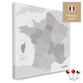 France map in the color multicolor gray in a modern, minimalist design as a canvas for pinning trips and places