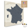 France map in the color Navy Light in a modern, minimalist design as a canvas for pinning trips and places